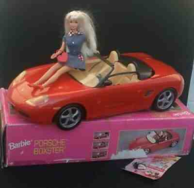 BARBIE PORSCHE BOXSTER & Style Doll in Box : Red Sports Car Convertible Boxter