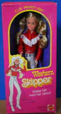 1981 WESTERN SKIPPER doll New in box Superstar Barbie sister Vintage 40 yrs old