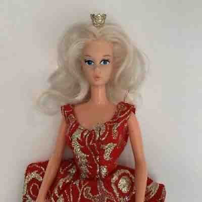 Vintage Barbie Ballerina Wearing Princess Aurora's Red Brocade Dress
