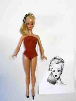 NM NEAR MINT ORIGINAL GERMAN VINTAGE BILD LILLI HAUSSER BARBIE 7.5" RED SWIMSUIT