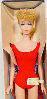 Vintage 1962 Ash Blonde Ponytail Barbie Doll Fashion Model 850 Mattel Japan NRFB