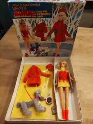 RARE Barbie Sears Exclusive Walking Jamie Doll with Furry Friends Set 1970 Box