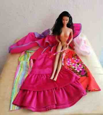 Vintage European Hawaiian Superstar Barbie doll & Fashions Mattel 1977
