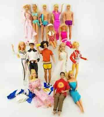 80s Superstar Era Barbie Ken Dolls Lot - Pink N Pretty Beauty Secrets Sun Lovin'