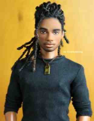 1/6 HYBRID AA BARBIE KEN CUSTOM REPAINT CORNROW KEN HEAD ON FRESH SQUAD BODY