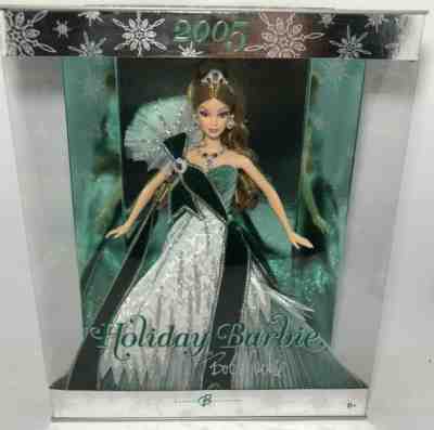 NEW Mattel 2005 Bob Mackie Holiday Barbie Christmas Doll Emerald Green Dress