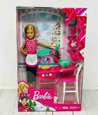BARBIE Holiday Sisters Baking Fun w/ Stacie Doll 9 Baking Accessories New Sealed