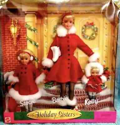1999 Mattel Barbie HOLIDAY SISTERS Gift Set ~ Stacie Barbie & Kelly Dolls NEW