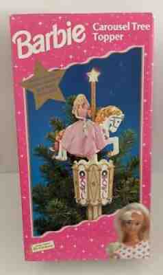 Vintage Barbie Carousel Christmas Tree Topper, 1997 Mr. Christmas Rare NEW