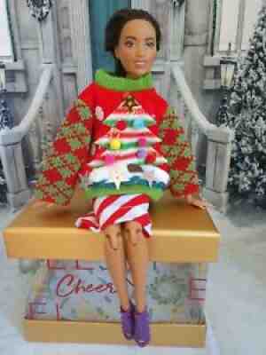 HANDMADE FOR DOLL UGLY CHRISTMAS TREE SWEATER CANDY CANE SKIRT CLOTHES