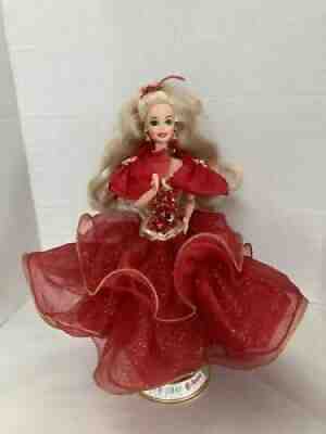 Mattel 1993 Happy Holiday Christmas Barbie Doll Figure Special Edition Red Dress