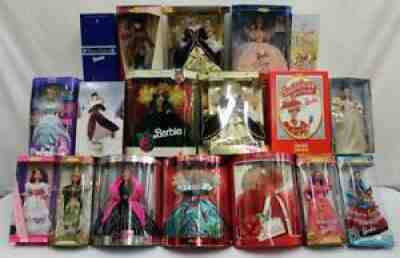 Barbie/Doll lot of 18: Holiday, Winter Velvet, Glinda, Soda Fountain & More NR