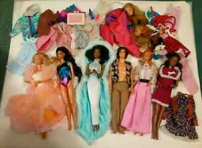 Vintage 80s Barbie Doll LOT - w/Ken and fashions Mattel - SEE PICTURES -