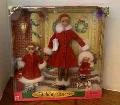 1999 Mattel Barbie HOLIDAY SISTERS Gift Set ~ Stacie Barbie & Kelly Dolls NEW