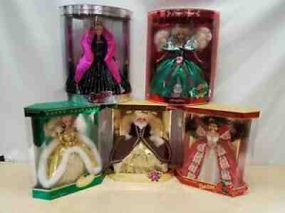 5ct Happy Holidays Special Edition Barbie 1994-1998 Unopened