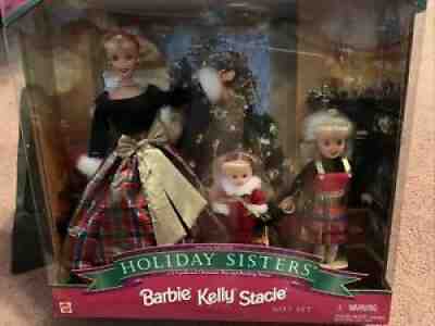 1998 Mattel Holiday Sisters Barbie, Kelly & Stacie Gift Set #19809 New NRFB
