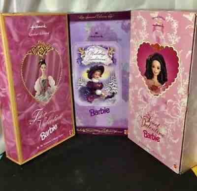 Barbie Lot of 3 Hallmark Spec Edition Fair & Sweet Valentine Holiday Traditions