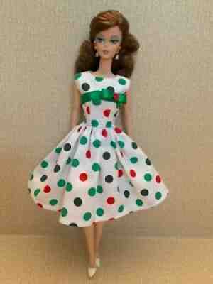 Handmade Dress FITS Reproduction Silkstone Vintage Modern Barbie Dolls Christmas