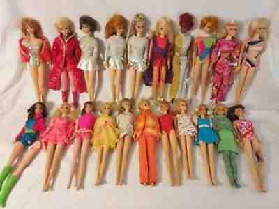 21 Mod Vintage Barbie Doll Lot, Mixed Used Condition - 1970's