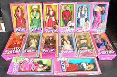 Barbie 1981 DotW Set 14 Dolls India Royal Korean Eskimo Irish Italian Greek NRFB