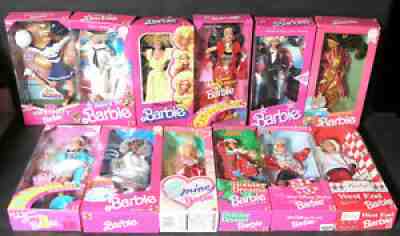 Barbie Doll Lot of 12 Dolls of The World 1981 1993 1994 1995 More NRFB