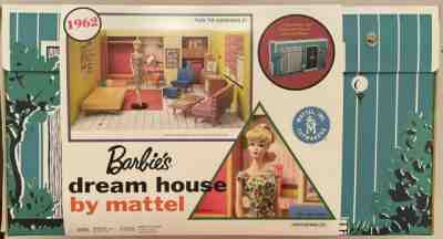 2017 BARBIE 1962 DREAM HOUSE REPRODUCTION W/BLONDE DOLL, ACCESSORIES FND44 NEW!