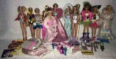 Vtg Barbie Lot Sun Gold PJ Beauty Secrets Crystal Jewel Secrets Pink & Pretty +