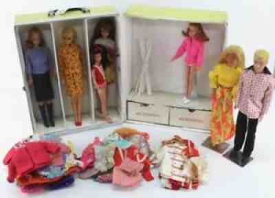 vtg 60s 70s BARBIE Trunk Lot dolls clothes accessories drum major ken skipper