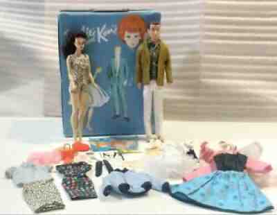 #3 Brunette Ponytail Barbie & 1962 Ken With 1963 Case Clothes Ballerina Outfit