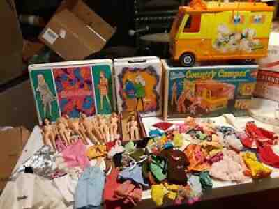 Vintage Barbie Lot Clothes Cases Country Camper 1960s