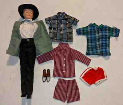 Vintage 1963 Uneeda Bob Doll Lot Original Clothes and Shoes Barbie Ken Clone