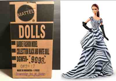 #DGW59 BARBIE PLATINUM BLACK & WHITE COLLECTION 2016 CHIFFON BALL GOWN (931)