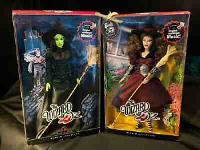 Wicked Witch of the East 2009 and West 2008 Barbie dolls lot of 2 Wizard of Oz