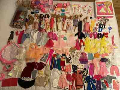 Vintage Lot of 80s Barbie & Ken Dressed Dolls, Clothes, Accessories, Case & More