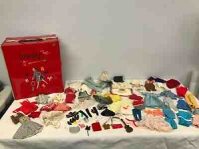 VINTAGE IDEAN TAMMY CASE with MATTEL BARBIE VOGUE TRESSY TAMMY KEN OUTFITS