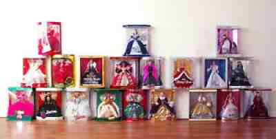 Holiday Barbie Doll 1988 - 2007 LOT 20 Happy Holidays Christmas Collection SH