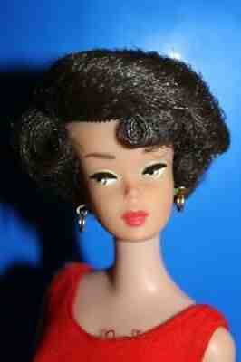 European Vintage Barbie Bubble Cut Genuine Side Part OOAK-Carmel Eyes.with Box.