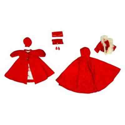 VTG Barbie Premier Togs Gown # 28 Gorgeous Red Just For The Holidays & #939 Coat