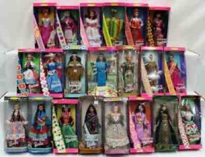Barbie/Doll lot of 21: Mexican, Ghanian, Russian, Arctic & More. Smoke Damage NR