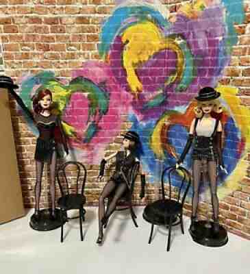 Jazz Baby 2007 Barbie 3 Doll Set Gold Label CABARET DANCER W/ Pivotal Body