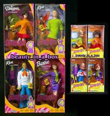 SCOOBY DOO Barbie Doll Fred Shaggy Velma Daphne Ken Kelly Tommy Lot 8 4 Nice Box