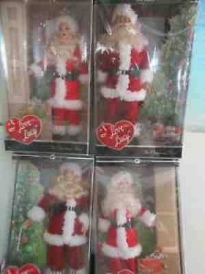 Set of 4 I love Lucy Santa barbies. Ethel, Fred, Lucy and Ricky. NRFB