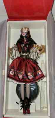 Mila Silkstone RARE Barbie Doll, Russian Folkloric Design,Gold Label 2010 NRFB