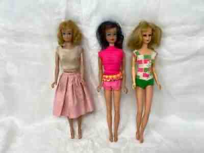 Vintage Barbie LOT 3 Midge Doll, Franie, 1958 1962 Body Japan Clothes Arms Leg