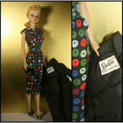 Vintage 1959 Ponytail 2 Barbie +Black Embroidered Label Fashions and Accessories