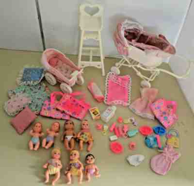 Barbie Baby Dolls Lot Mattel Krissy Buggy Accessories Babies