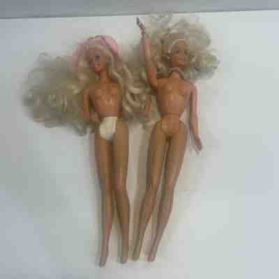 Vtg Mattel Barbie Dolls Lot of 2 VINTAGE 1966 Blonde Brunette Twist & Turn Nude