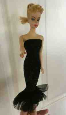 #1 Original Vintage 1959 Barbie with Black Mermaid Dress--As is