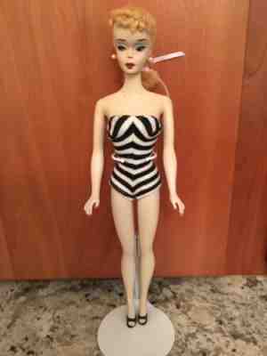Vintage Â #3 Barbie braided Ponytail Doll. Blue eye shadow .