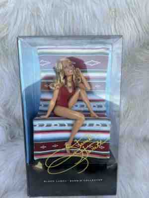 Farrah Fawcett Barbie DollÂ  Collector Black LabelÂ  V7161 New In Box